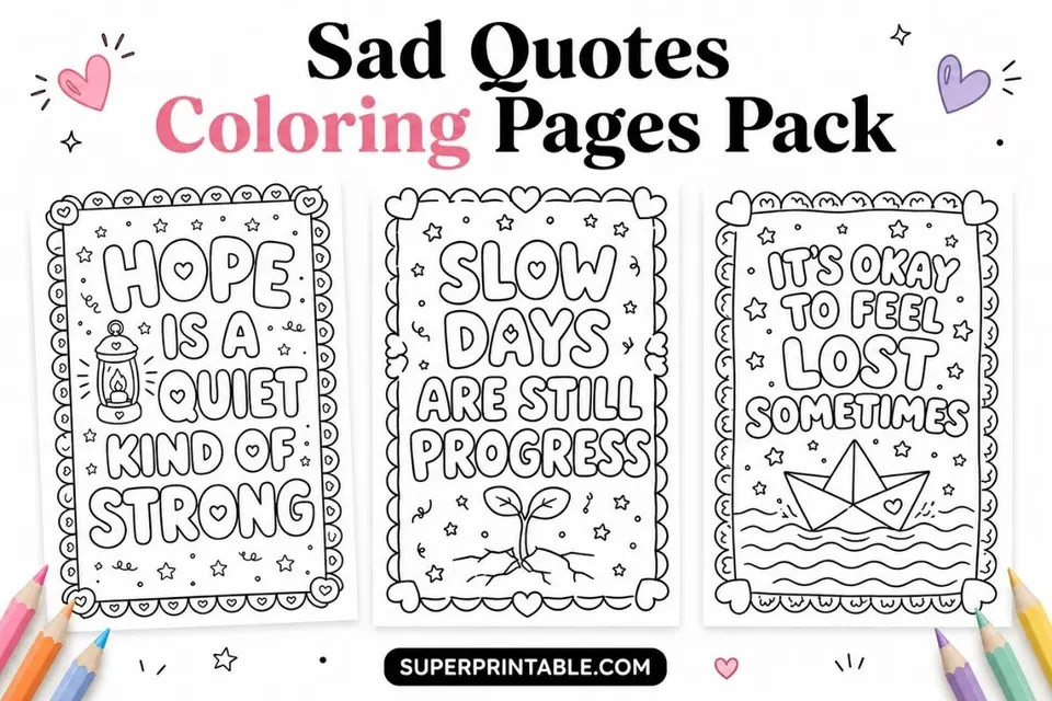 20 Sad Quotes Coloring Pages 