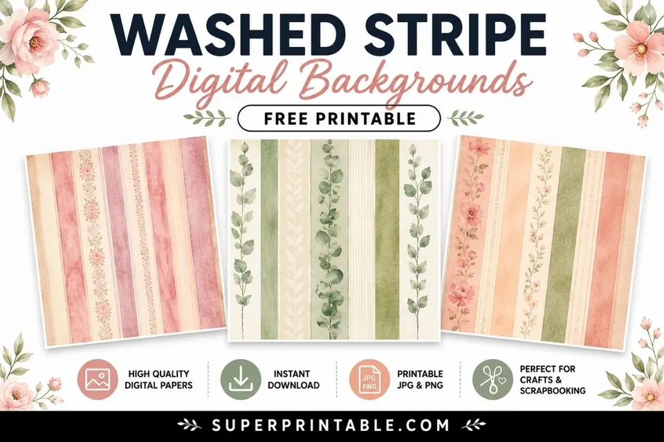 20 Washed Stripe Digital Backgrounds Feature Image