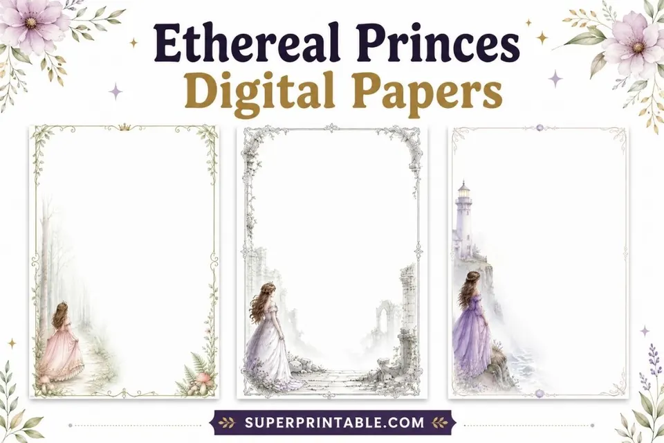 24+ Ethereal Princes Digital Papers Feature Image