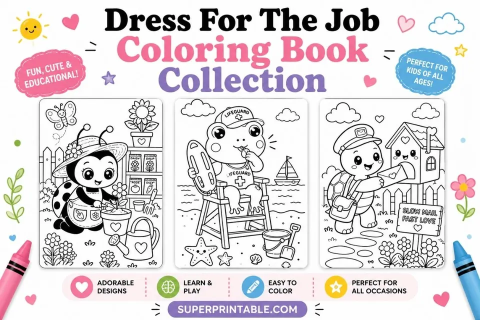 25+ Dress For The Job Coloring Book Collection Feature Image