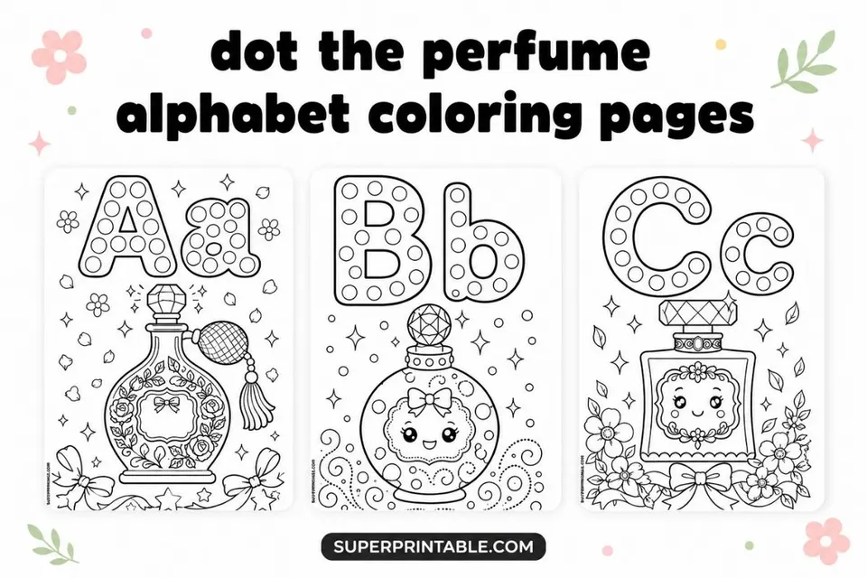 Dot The Perfume Alphabet Coloring Pages Feature Image