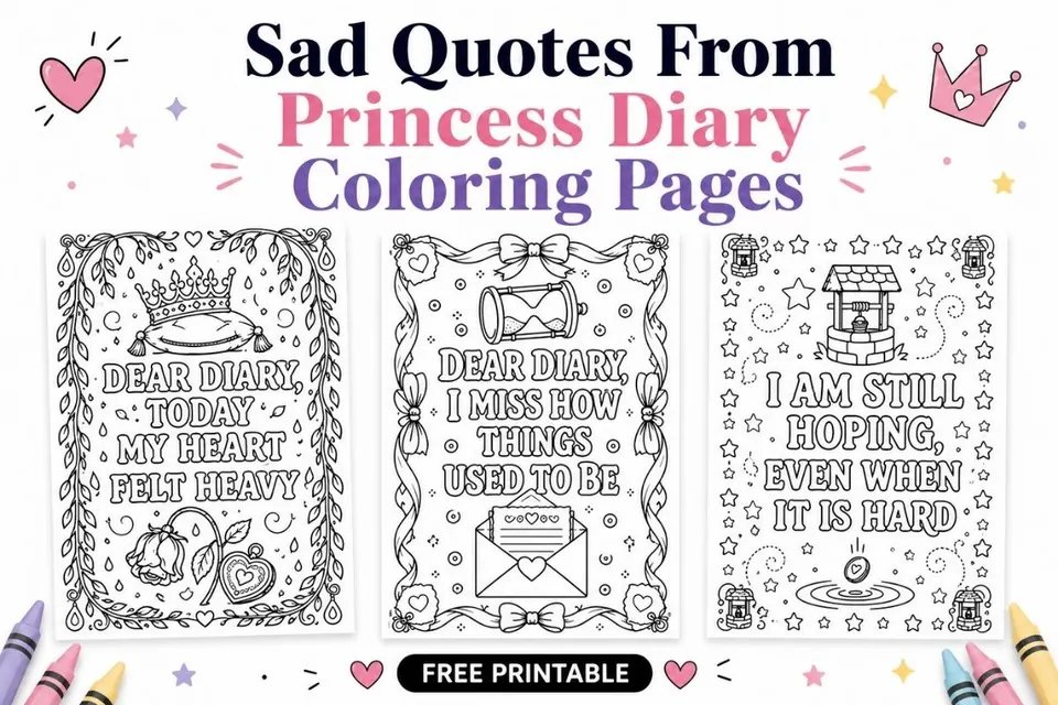 Sad Quotes From Princess Diary Coloring Pages Feature Image