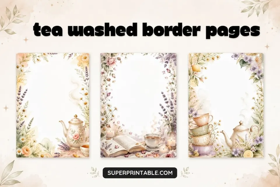 Tea Washed Border Pages Feature Image