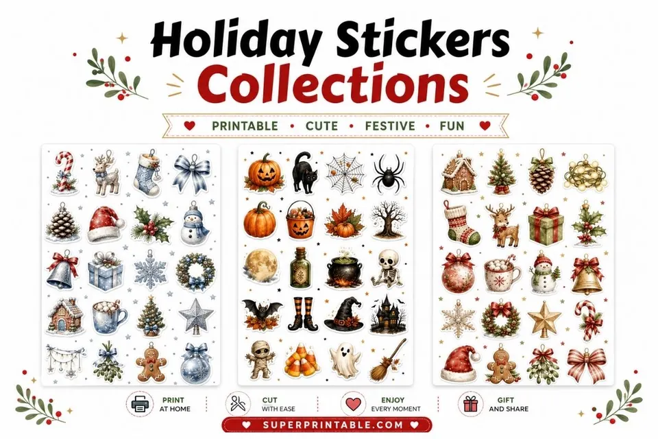 10+ Holiday Stickers Collections Feature Image