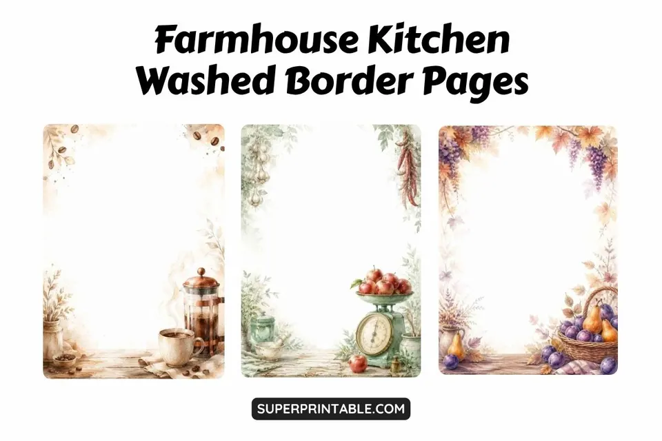 12+ Farmhouse Kitchen Washed Border Pages