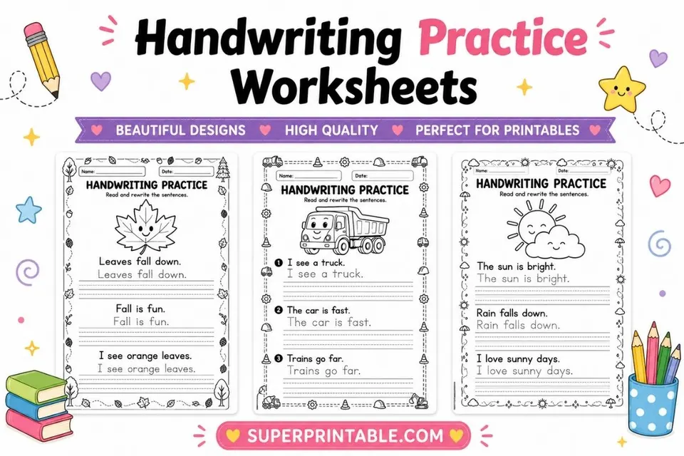 15+ Handwriting Practice Worksheets Feature Image