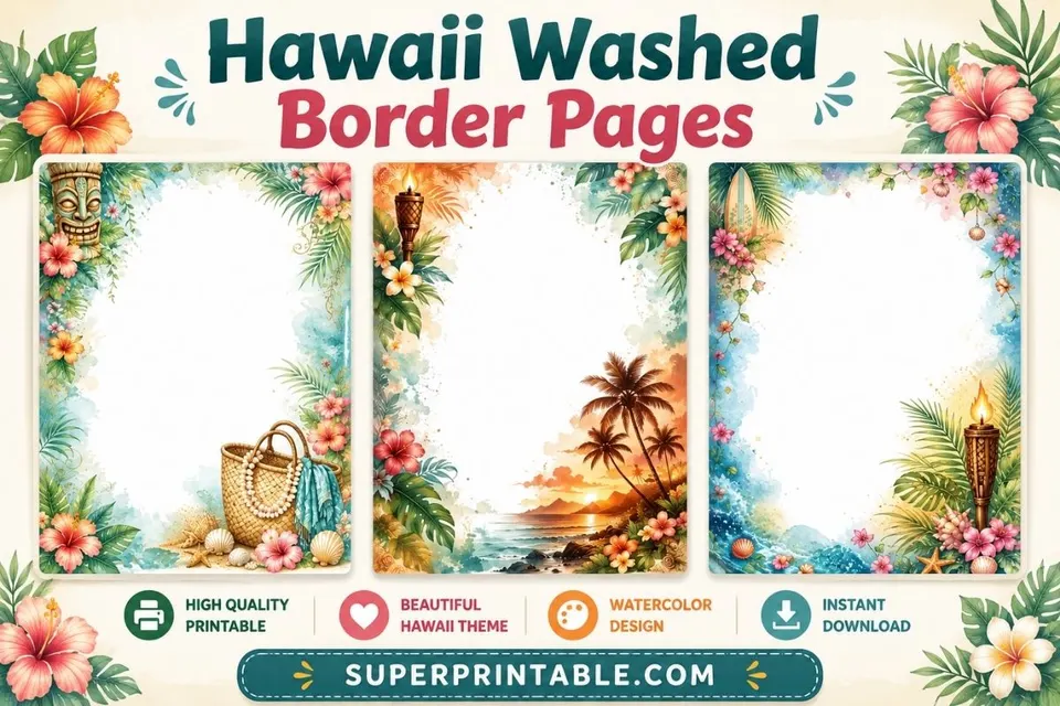 15+ Hawaii Washed Border Pages Feature Image