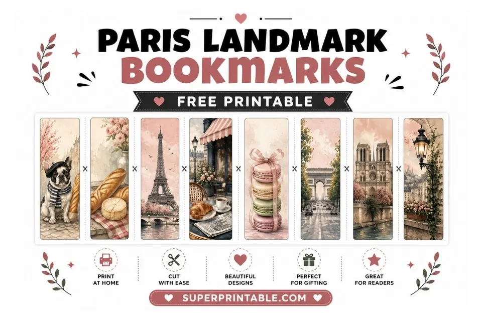 16 Paris Landmark Bookmarks Feature Image