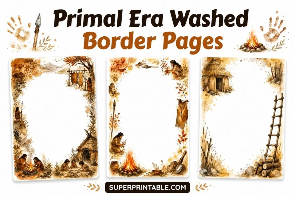 18+ Primal Era Washed Border Pages