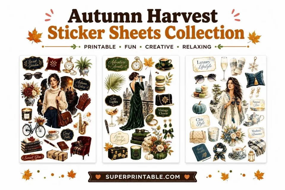 20+ Autumn Harvest Sticker Sheets Collection Feature Image