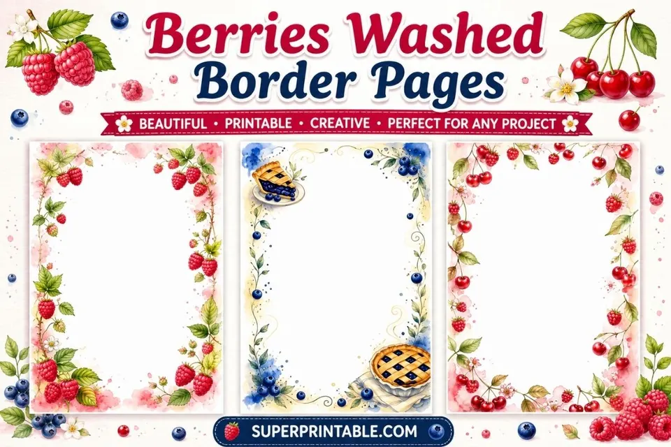 20 Berries Washed Border Pages Feature Image