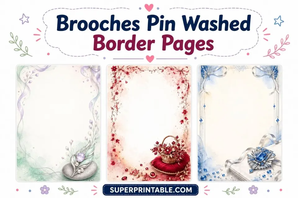 20 Brooches Pin Washed Border Pages Feature Image