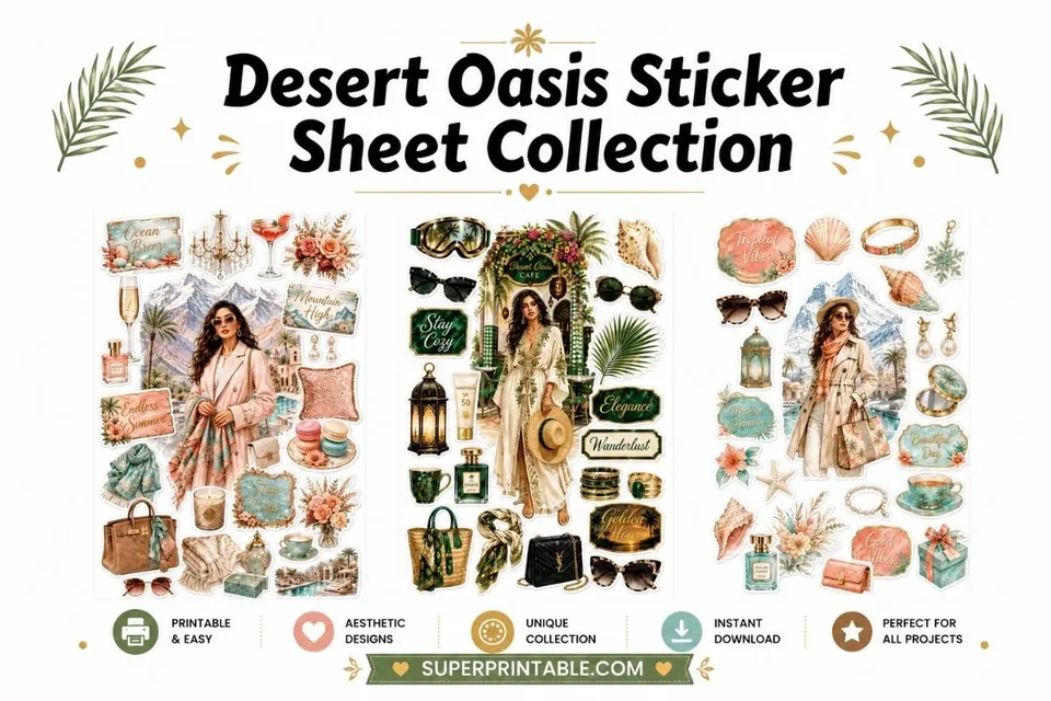 20 Desert Oasis Sticker Sheet Collection Feature Image