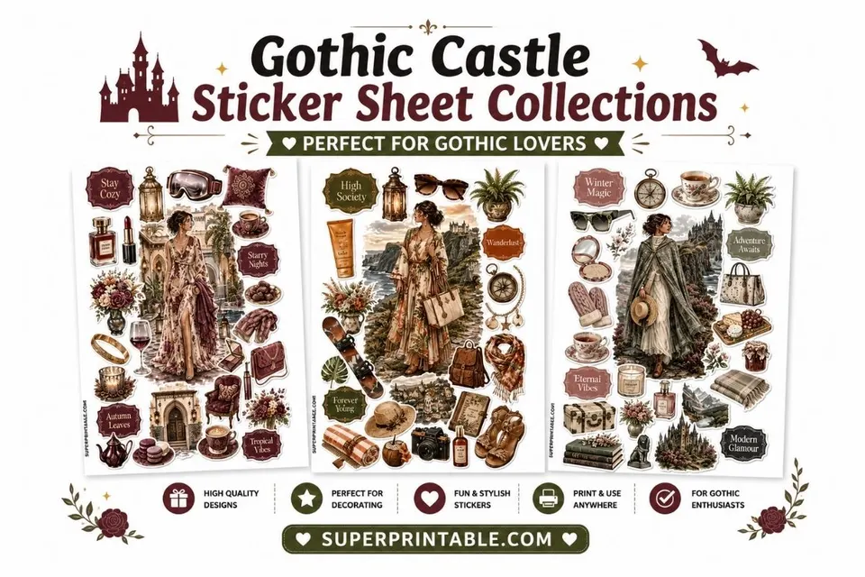 20 Gothic Castle Sticker Sheet Collections Feature Image