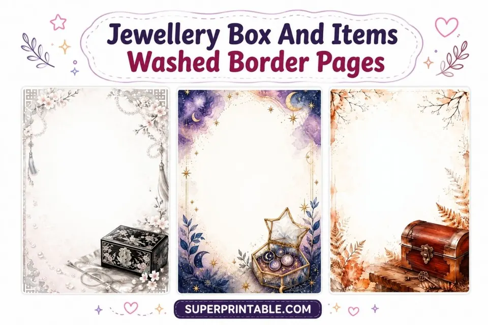 20 Jewellery Box And Items Washed Border Pages Feature Image