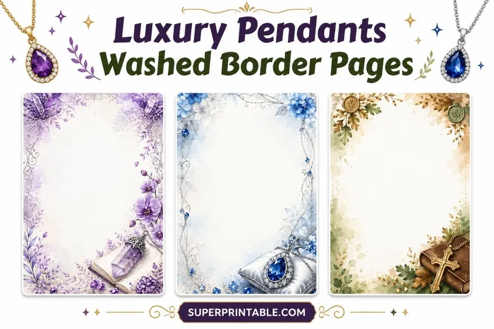 20 Luxury Pendants Washed Border Pages Feature Image