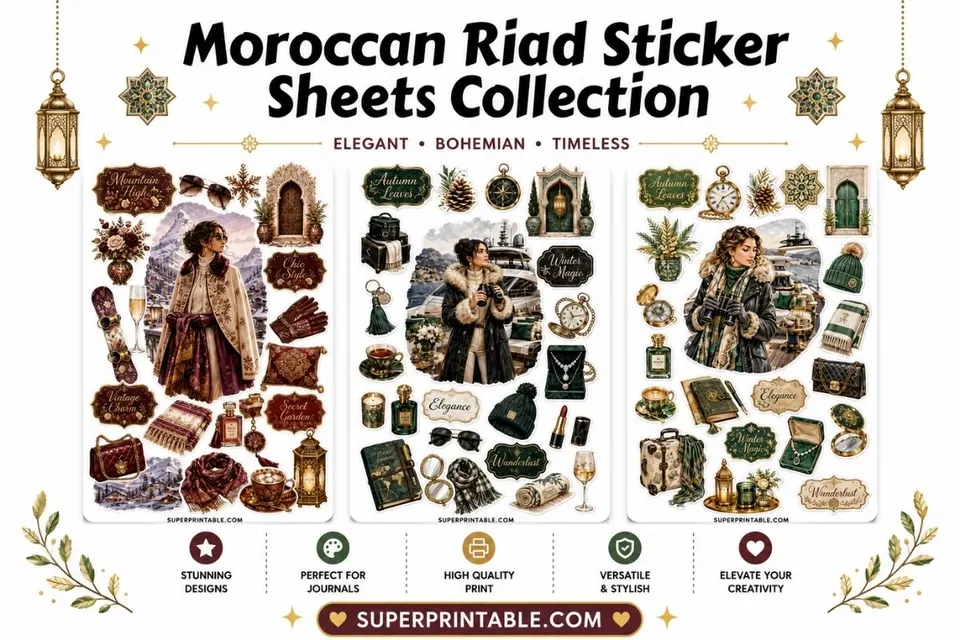 20+ Moroccan Riad Sticker Sheets Collection Feature Image