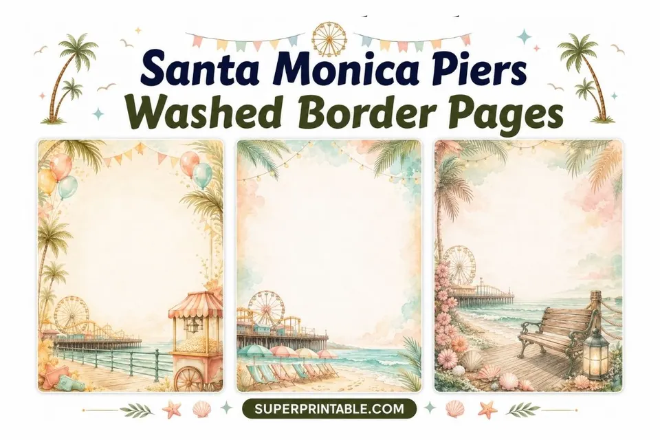 20 Santa Monica Piers Washed Border Pages Feature Image