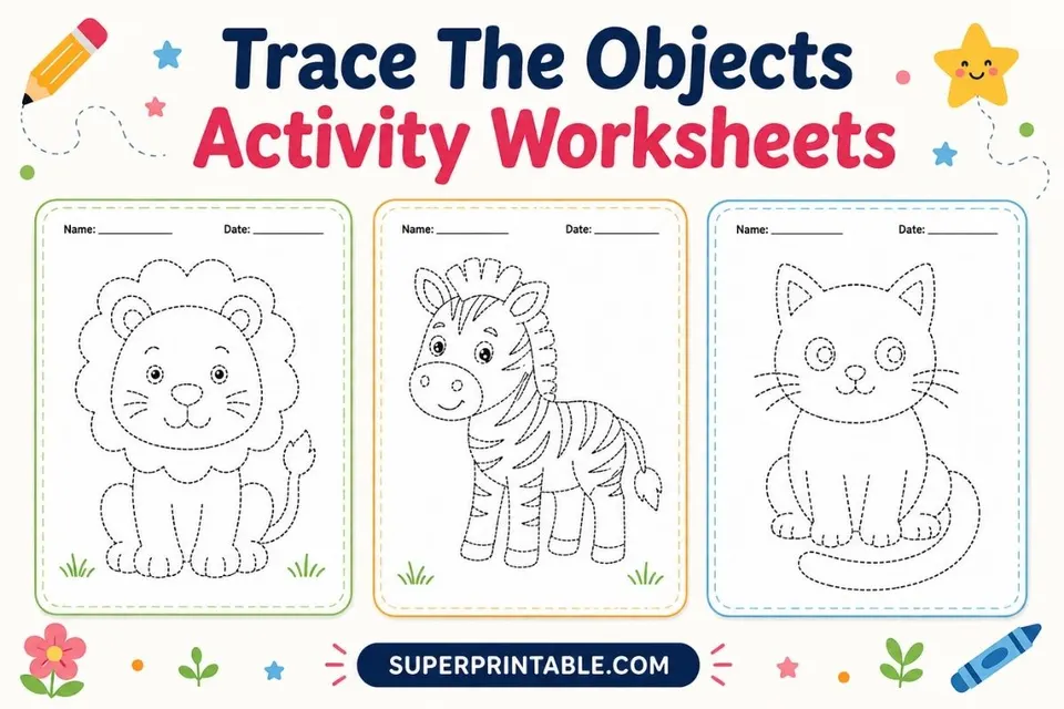 25+ Trace The Objects Activity Worksheets Feature Image