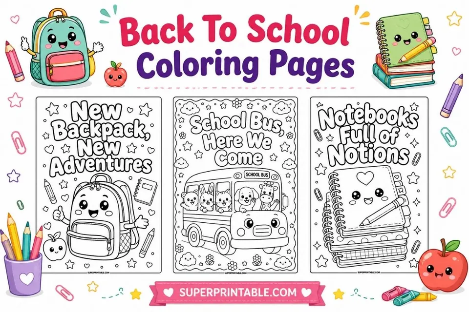 30+ Back To School Coloring Pages Feature Image