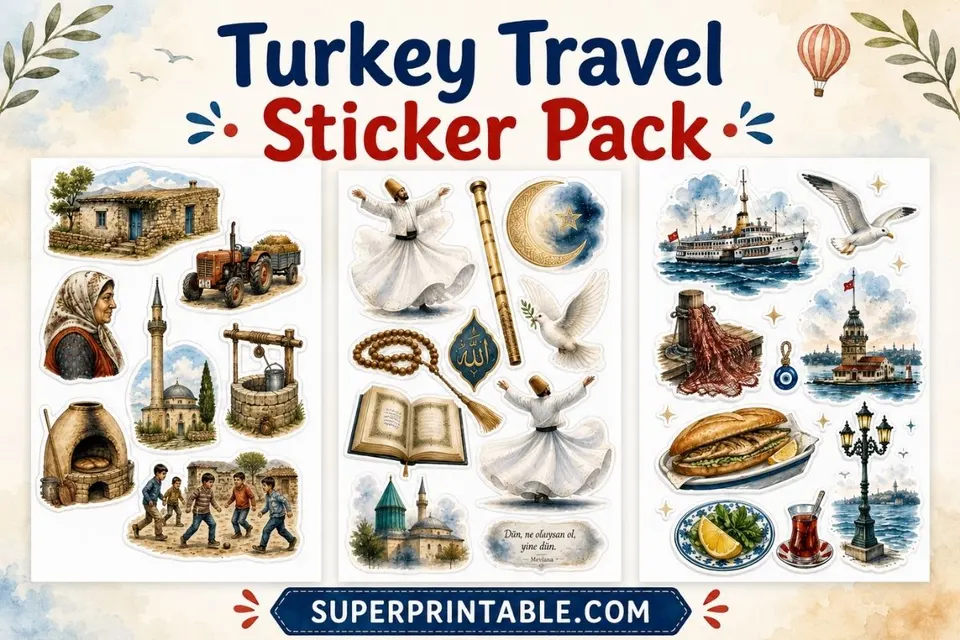 30 Turkey Travel Sticker Pack Feature Image