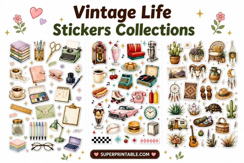 30 Vintage Life Stickers Collections Feature Image