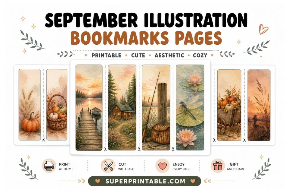60 September Illustration Bookmarks Pages Feature Image
