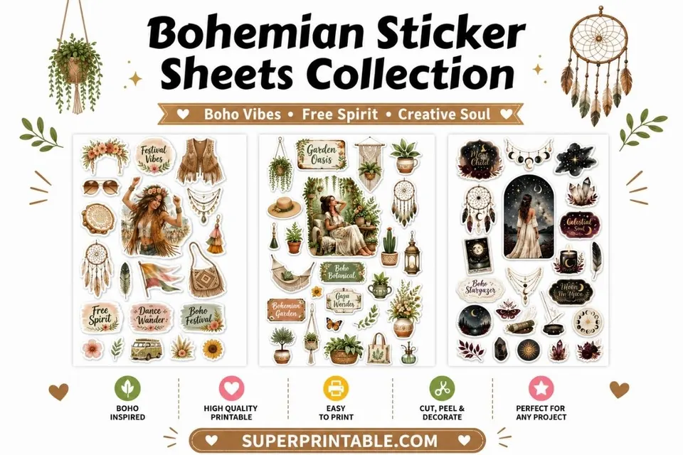 Bohemian Sticker Sheets Collection Feature Image