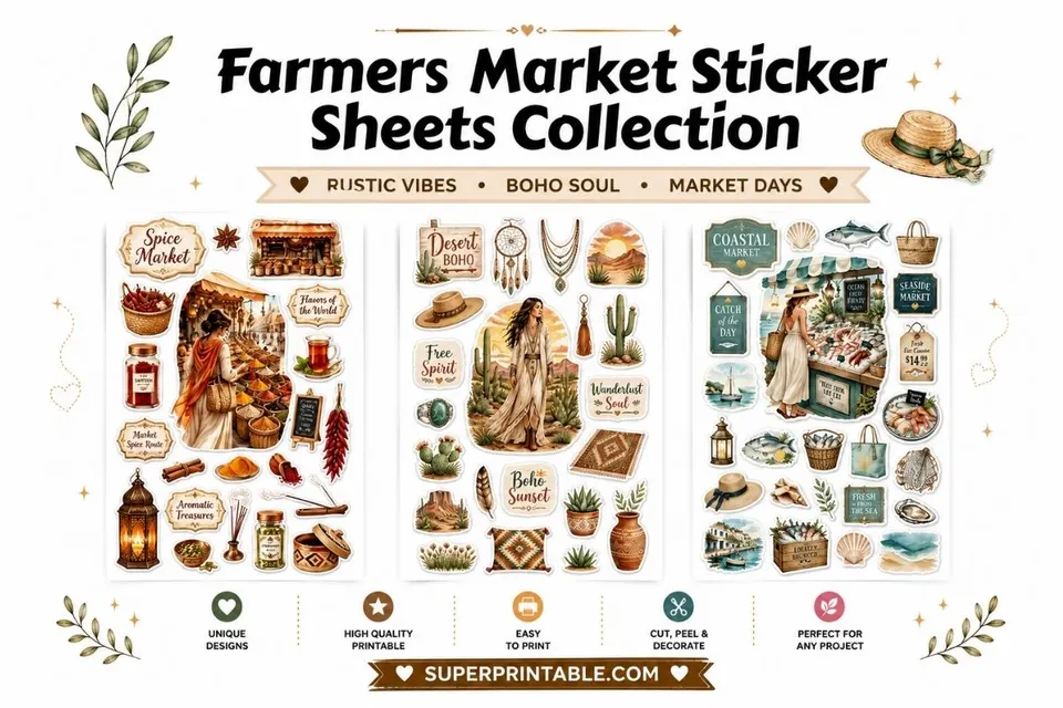 Farmers Market Sticker Sheets Collection Feature Image
