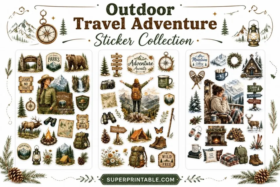 Outdoor Travel Adventure Sticker Collection 