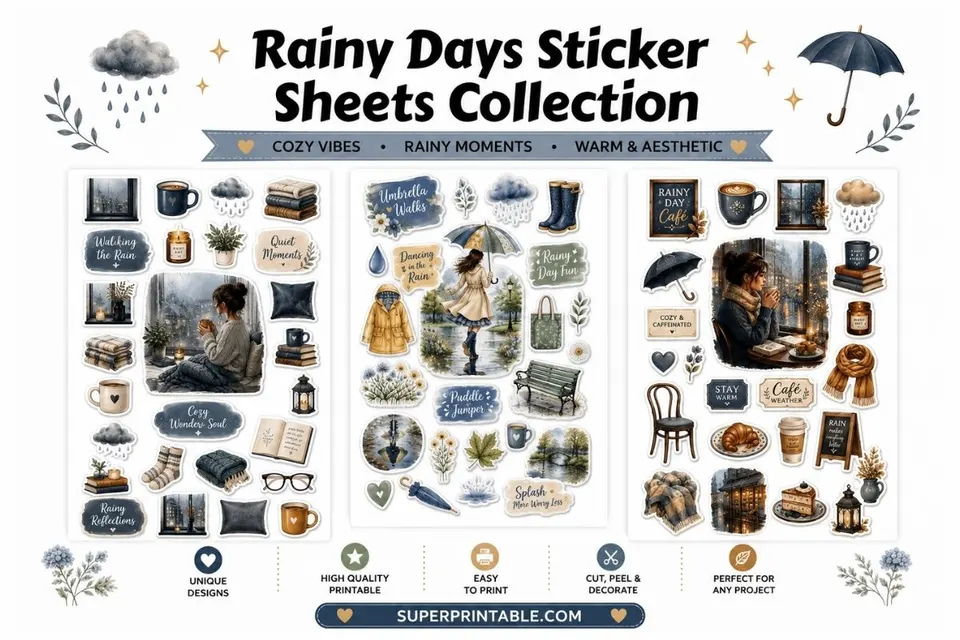 Rainy Days Sticker Sheets Collection Feature Image