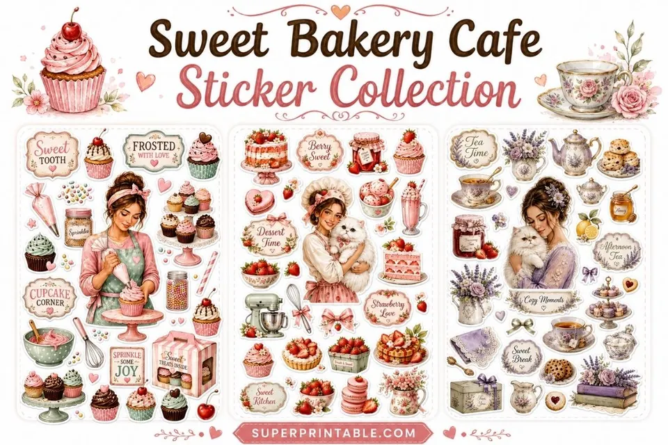Sweet Bakery Cafe Sticker Collection Feature Image