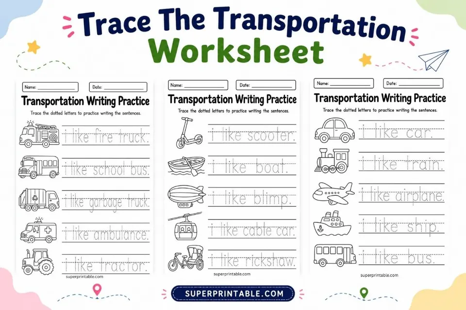 Trace The Transportation Worksheet Feature Image