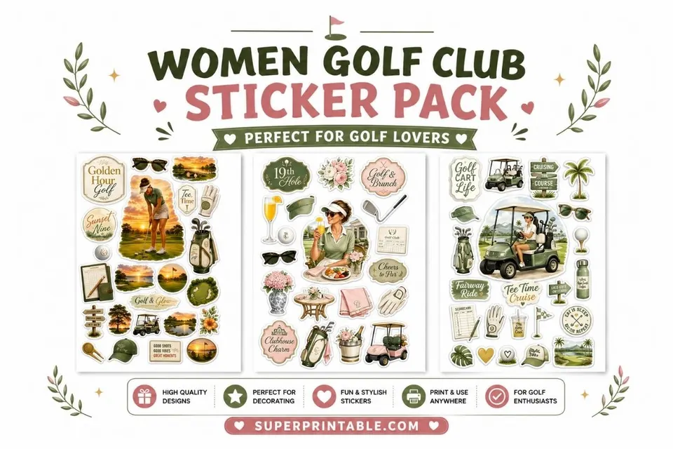 Women Golf Club Sticker Pack Feature Image