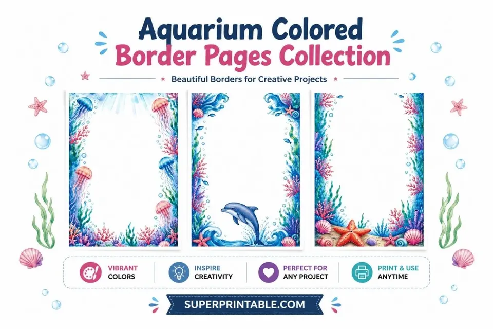 10+ Aquarium Colored Border Pages Feature Image