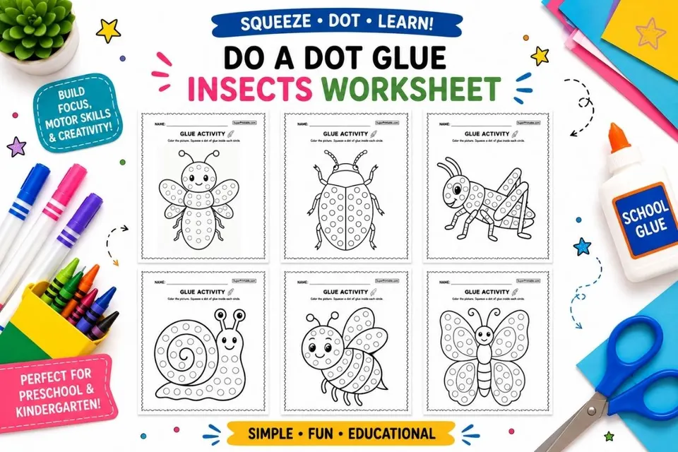 10+ Do A Dot Glue Insects Worksheet Feature Image