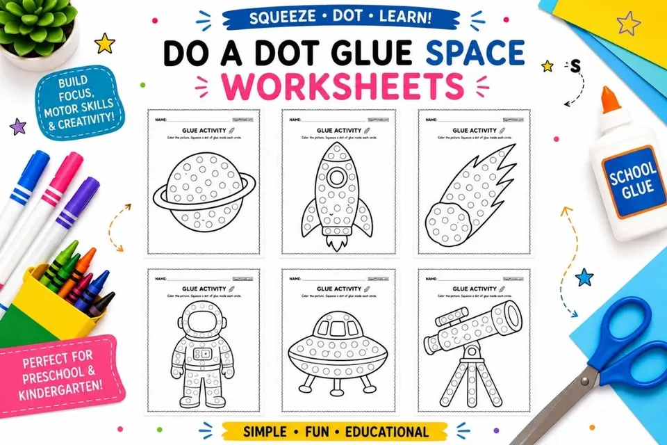 10+ Do A Dot Glue Space Worksheets Feature Image