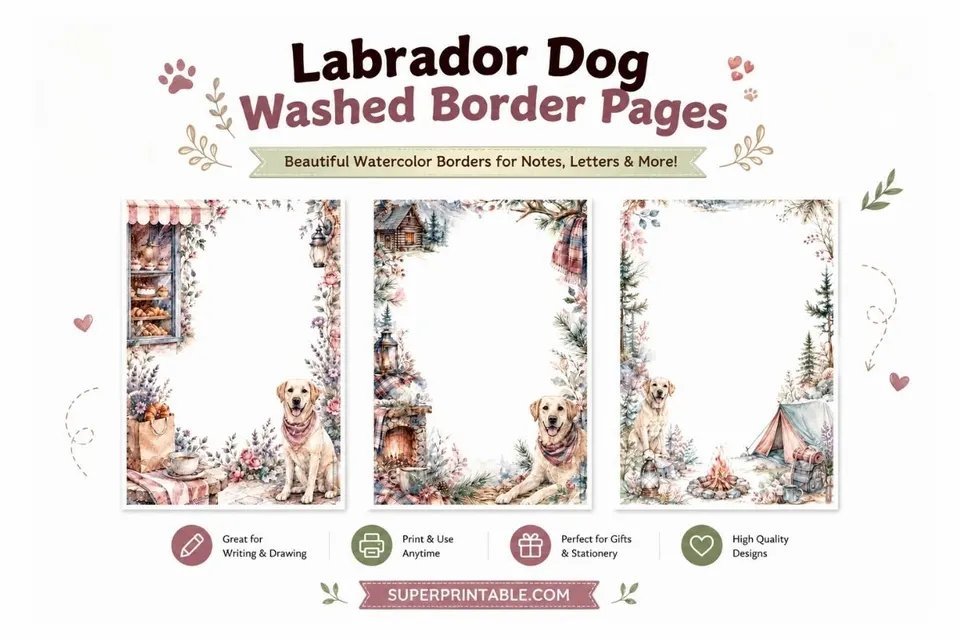 12+ Free Labrador Dog Washed Border Pages