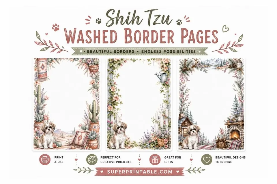 12+ Shih Tzu Washed Border Pages Feature Image