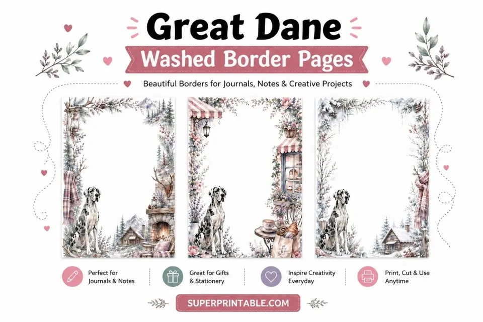 15 Great Dane Washed Border Pages Feature Image