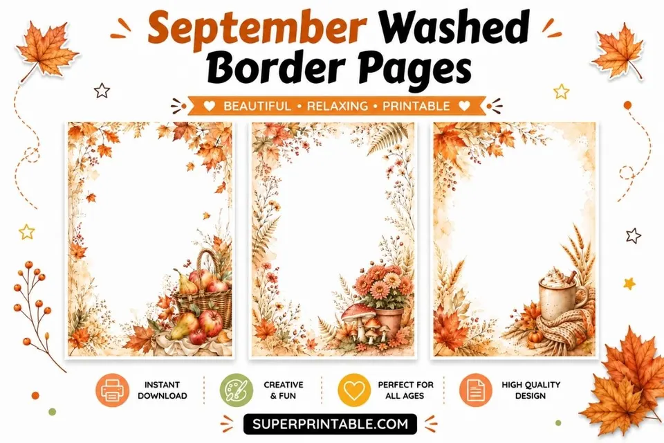 15+ September Washed Border Pages Feature Image