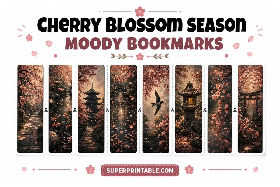 16 Cherry Blossom Season Moody Bookmarks Feature Image