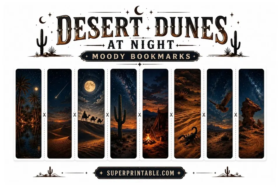 16 Desert Dunes at Night Moody Bookmarks Feature Image