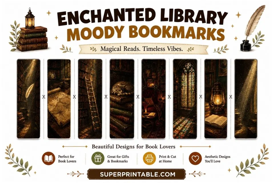 16 Enchanted Library Moody Bookmarks Feature Image