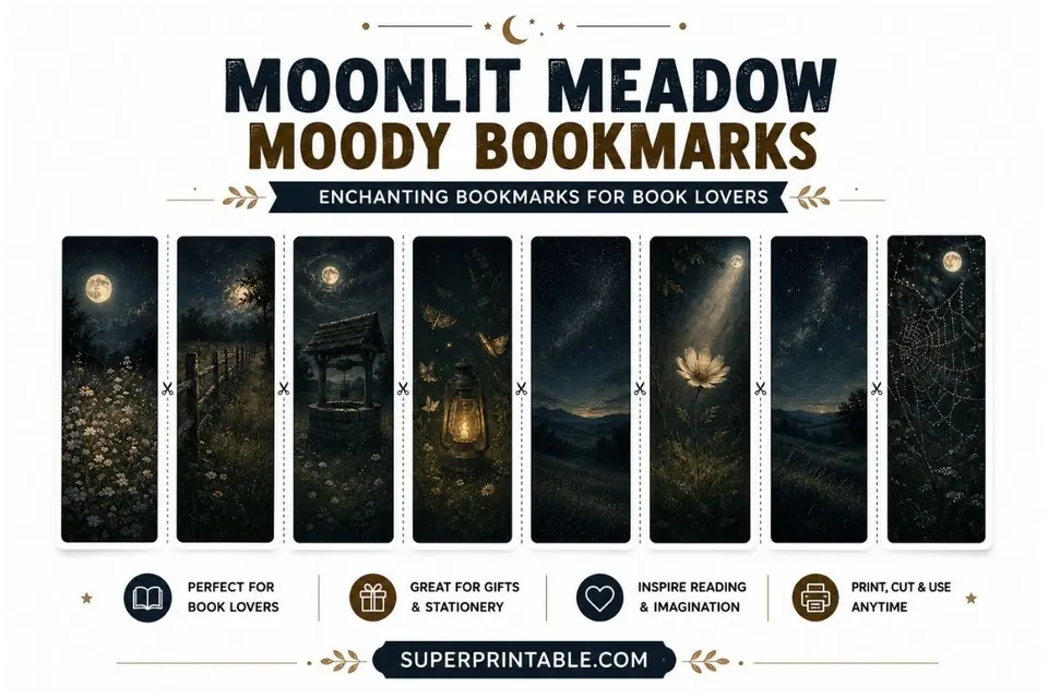 16 Moonlit Meadow Moody Bookmarks Feature Image