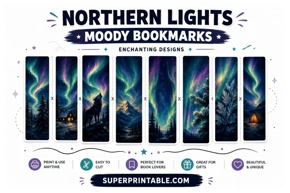 16 Northern Lights Moody Bookmarks Feature Image