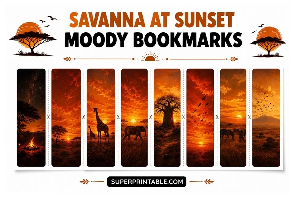 16 Savanna at Sunset Moody Bookmarks Feature Image