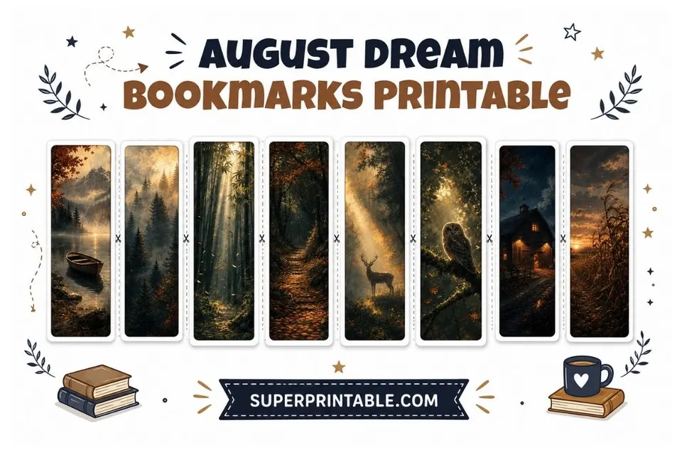 25+ August Dream Bookmarks Printable Feature Image