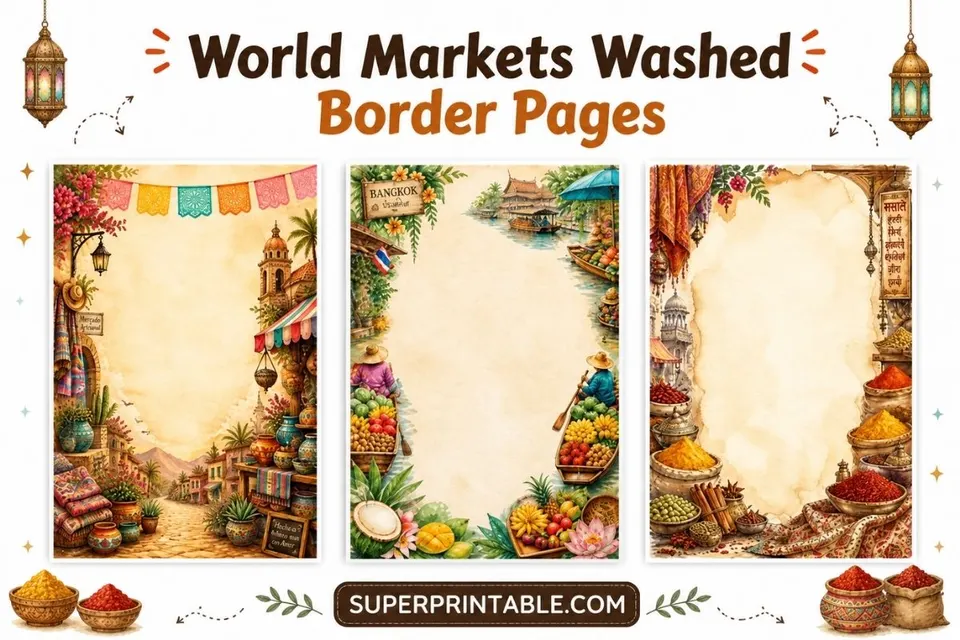 30+ Free World Markets Washed Border Pages Feature Image