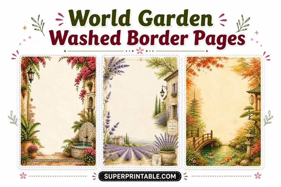 30 World Garden Washed Border Pages Feature Image